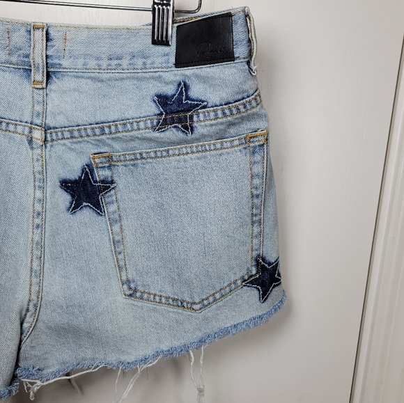Rails Logan Star Denim Shorts Size 30 Medium Wash Button Fly 100% Cotton - Picture 10 of 12